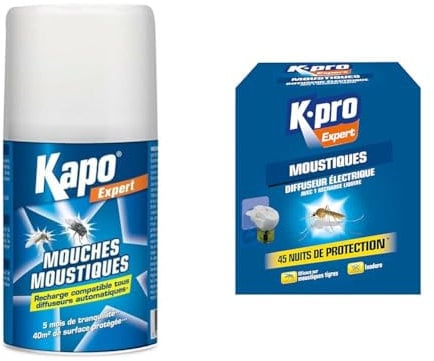 KAPO Aerosol Recharge Mouches et Moustiques - 250 ml - Idéal pour Éliminer Efficacement les Mouches et Moustiques - Prêt à l'emploi & Moustiques Diffuseur Longue Durée Expert, neutre
