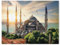 klassisches Puzzle 1000 Stück，Möwen über der Blauen Moschee und dem Bosporus in Istanbul，Einzigartige Heimdekorationen Und Geschenke（38x26cm-498