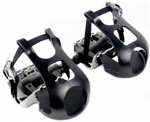 3T6B Cale Pied Velo avec Orteil Clip Sangles, Retenue Intégré à La Courroie de La Cage pour Vélo de Route en Montagne, pour vélo de Montagne vélo d'exercice Spin