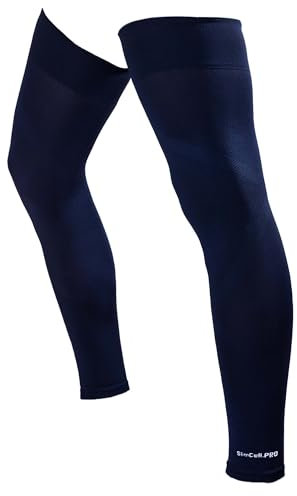 SLIMCELL PRO Genouillère de Compression Jambe Sport – Manchon Maintien Genoux Running Homme Femme, Jambière Longue Anti UV pour Course à Pied, Cyclisme, Fitness, Chaussettes Sport de Contention