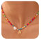 TINGN Bunte Perlenkette mit Buchstaben, Perlenkette Bunt Damen, Boho Kette Damen, Kette mit A Buchstaben, Personalisierte Halskette Frauen, Teenager Mädchen Geschenke, Geschenke für Frauen