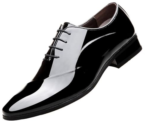 Zapatos de vestir formales para hombre, de charol, con cordones, zapatos de cuero para hombre, zapatos Oxford, resistentes al desgaste, para conducir, caminar, zapatos para hombre, elegantes zapatos