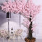 HTGO Künstlicher Kirschblütenbaum, Sakura-Baum, weinender Kirschbaum, künstliche Kirschblüten-Kunstpflanzen, künstliche Bäume mit echten Holzstämmen und lebensechten Blättern, Nachbildung, 4 x 2,5 m
