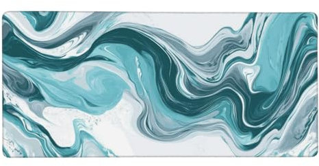 Tapis de Souris Art XXL 600x400x3 mm, Blanc Tapis de Souris Gamer, Grand Tapis de Souris avec Bords Cousus, Surface Lisse et Base en Caoutchouc Anti-dérapant, pour Accessoire Bureau et Maison-LG852