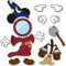 BOpusail 13Pcs Magical Mouse Cruise Door Magnet Magical Dress Up Mop Bucket Cruises Entrance Decal Decor Refrigerator Garage Outdoor Magnet Waterproof Magnetic Sticker for Holiday Carnival Ships Cabin