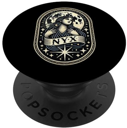 NYX Göttin Illustration Göttin der Nacht Vollmond PopSockets Klebender PopGrip