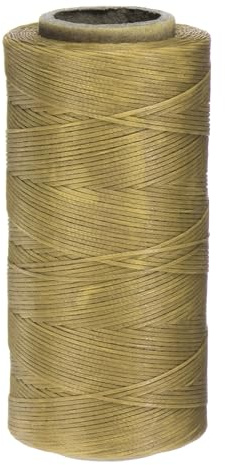 QUARKZMAN 0,8 mm Leder Nähwachs Faden, 270 Yards / 247m, Polyester gewachstes Kordel Leinengarn für Lederhandwerk, Buchbinden, Schuhreparatur, Golden Apricot