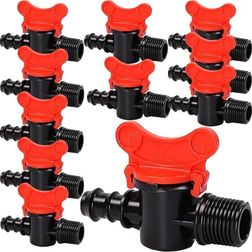 Kugelhahn 1/2 16mm mit Außengewinde Tropfschlauch Absperrhahn Bewässerung 10x