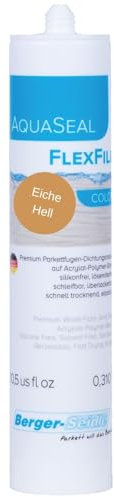Berger-Seidle AquaSeal FlexFill Color - Sigillante per parquet colorato a base d'acqua, senza solventi e siliconi (rovere chiaro, 310 ml)