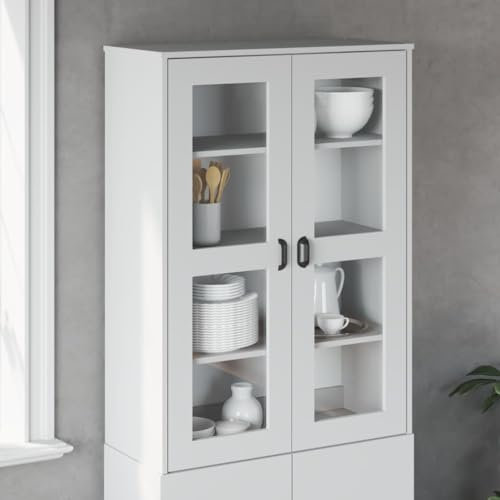 MOBCANT Aufsatz für Highboard, Schränke Storage Cabinet Mehrzweckschrank Cupboard Geeignet für Foyer Küche Wohnbereich Korridor Weiß Holzwerkstoff