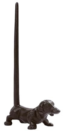 Levkitch Free-standing Toilet Roll Holder, Iron Black Gute Dog Paper Holder,Novelty Animal Toilet Roll Stand,Toilet Paper Storage Dispenser