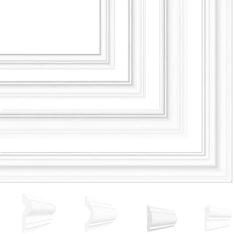 Natural Goods Berlin 1 cadre mural THEA - Forme murale blanche - Cadre mural autocollant - Cadre mural autocollant - Peindre et coller - Moulure pelable et adhésive - 110 x 170 cm