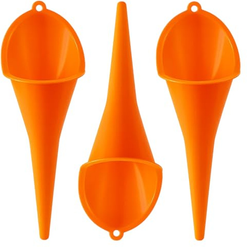 3 Pack Orange Funnels, Large Plastic Funnel for Car Oil and Fuel, 29CM Long Funnel for Car Engine Oil