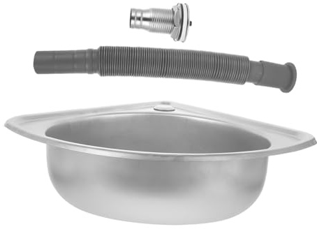 Parliky Évier INOX Camping Mural Compact Acier Inoxydable pour Lavage Mains et Vaisselle Lavabo Multifonction Petit Évier Coin pour Motorhome et Cuisine Maison