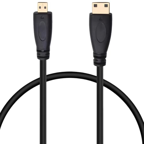 MejaRizon Micro HDMI auf HDMI Kabel 0.5M, Kompatibel mit Kamera-Tablet-Monitor, 1080p Audio-Video-Signalübertragung Micro HDMI Kabelmit Ethernet mit GoPro Hero 9/8/7/6/5 Grau Kameras