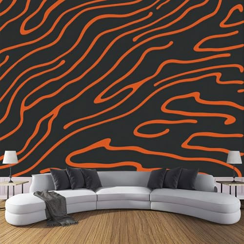 Tapeten Wandbild Orange Zebra Schlagzeile, Moderner Minimalismus Wandtapete Hintergrundbild, Sofa Schlafzimmer Tapete Wandpapier Fototapete Orange Effekt Tapeten Wohnzimmer 150x105cm