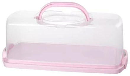 MagiDeal Rectangular Bread Box Food Storing Multiuse with Handle Bread Keeper Loaf Cake Storage Container for Graduation DIY Baking (Pink)