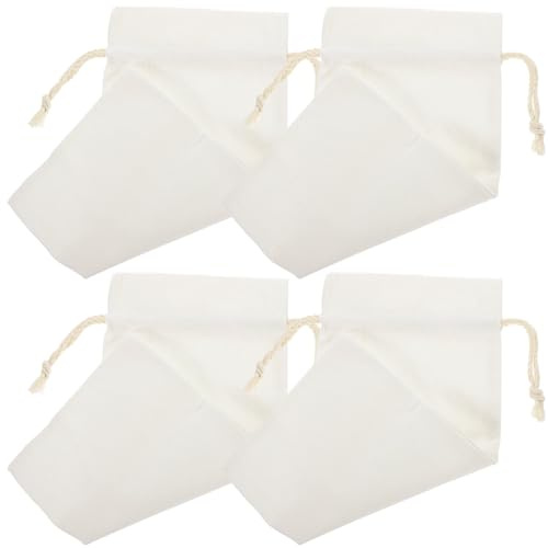 FRCOLOR 4pcs Drawstring Linen Wine Bottle Bags 16x35.5cm Reusable Sublimation Blank Burlap Wine Carrier Pouches for Party Wrapping