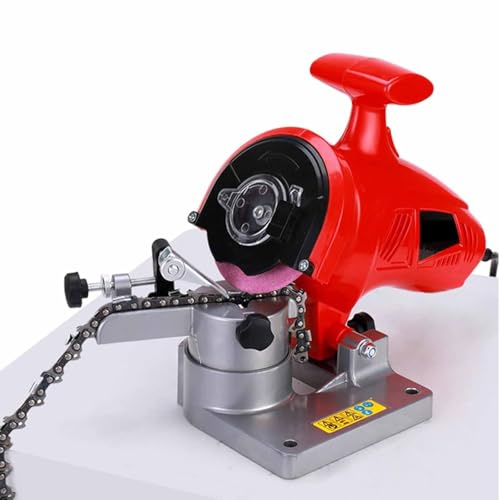 ZephPerton Affilacatene Elettrico per Motoseghe, 220W 7500 Giri/min, Affilacatene Ad Alta velocità con 2 Dischi Abrasivi, Angolo di Affilatura 0-35°, Spessore 3,2 Mm per Catene da 12-20