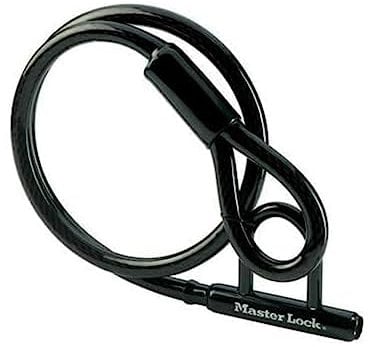 MASTER LOCK 8156EURDPS GEFLOCHTENES STAHLSCHLAUFENKABEL 1,50M X 20MM MIT MINI U-SCHLOSS