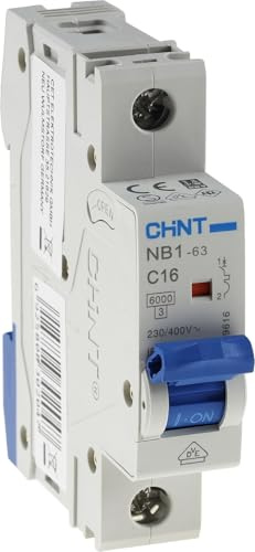 chinT NB1–63 C1p16 Miniatur Leitungsschutzschalter, 16 A, 1 Stange, C Kurve, 6 kA