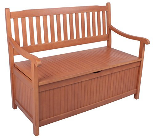 2-Sitzer Gartenbank Staufach Holzbank Gartenmöbel Truhenbank Sitzbank Bank Holz