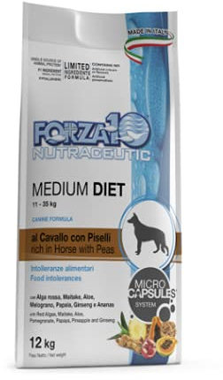 Forza 10 Forza10 Medium Cavallo alimento Cane Secco Premium 12kg Sacchetto, Multicolore, Unica