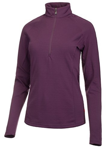 Medico Damen Ski Shirt Langarm Stehkragen Reißverschluss Elastisch Lila 40
