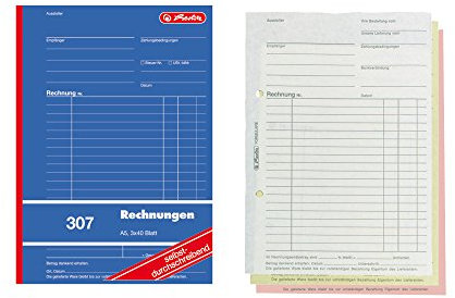 3x Rechnungsbuch 307 / A5 / 3x 40 Blatt / selbstdurchschreibend