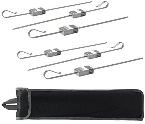 bremermann Grillspieße 6er-Set, integrierter Schieber, aus Edelstahl, inkl. Tasche