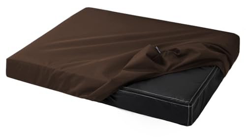 tierlando® Quick-Cover Goofy Basic Matratzenschoner für Hundebett und Hundematratze aus Polyester – rechteckiger, waschbarer Spannbettlakenbezug Größe: 115x80cm | Farbe: 01 Braun