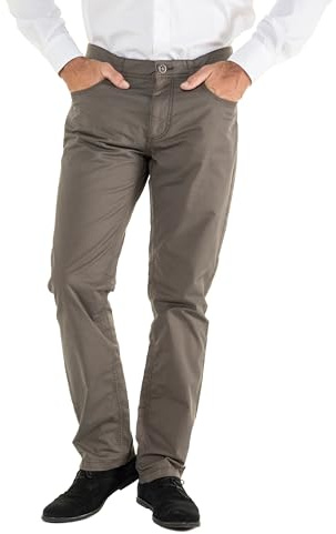 JP 1880 Men's Big & Tall 5-Pocket Colored Stretch Jeans Khaki 58 717157 44-58