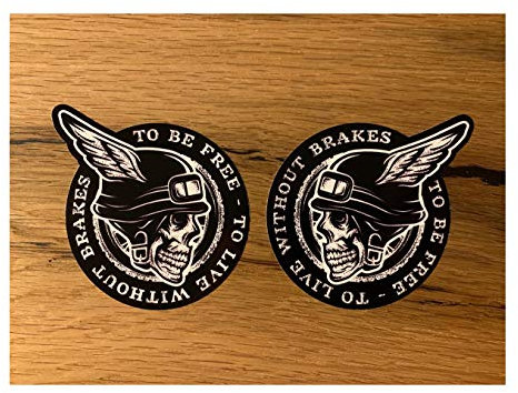MG365 / 2X Skull Aufkleber je 8,5 x 7 cm Biker Motorrad Scrambler Bobber Chopper V2 Custom Chrome Sticker Oldschool Retro