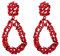EVER FAITH Mujer Cristal Austríaco Aro Abierto Oval Lágrima Perforado Pendientes Rojo Tono Dorado