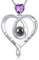GinoMay Birthday Gift Mum February Birthstone Necklace Amethyst Wife I Love You Necklace 100 Languages Jewellery 925 Sterling Silver