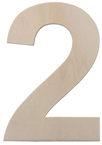 Zahlen aus Holz - Stil und Größe wählbar - bis 80 cm Höhe wählbar (30 cm, 2)