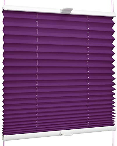 SchattenFreude Klemmfix-Plissee für Fenster | Mit Klemm-Haltern | Ohne Bohren | Violett, Breite: 40cm x Höhe: 100cm