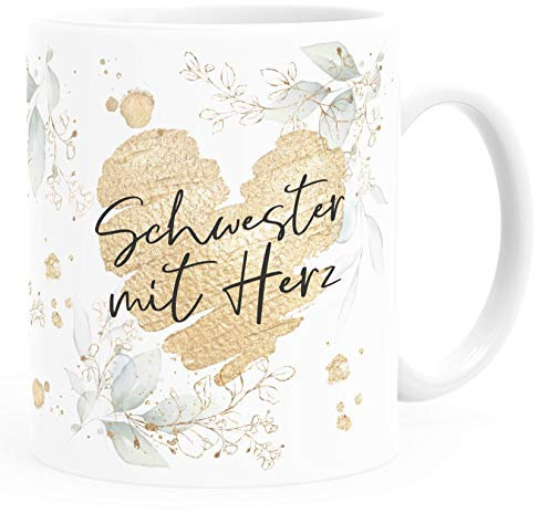 SpecialMe® Kaffee-Tasse [Wunschtext] mit Herz - soziale Berufe, Familie, Freunde kleines Dankeschön Geschenk Danke sagen Weiss Keramik-Tasse