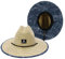 EOZY Chapeau de soleil Fedora d'été pour homme - Chapeau de paille Panama à large bord respirant - Chapeau de plage en paille avec ceinture, Vagues, 7 1/8-7 1/2