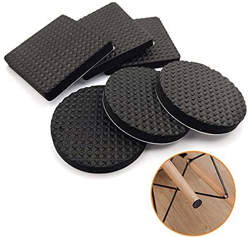 60 Piezas Almohadillas para Muebles, Almohadillas Antideslizantes de Goma, Protectores de Piso, Goma Antideslizante Adhesiva para Patas de Sillas, Mesas, Sofás, Muebles - Negro