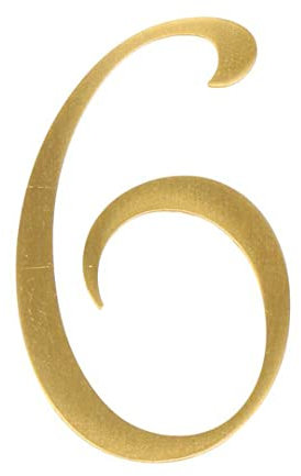 Zayookey Metall Hausnummer aus Messing 2 Zoll (5 cm) Moderne Türnummern Plaque Straße Privatadresse Ziffern Metal Brass House Number (Door Number 6)