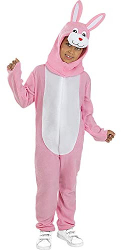 Funidelia | Déguisement lapin rose pour fille et garçon Animaux - Déguisement pour Enfant et accessoires pour Halloween, carnaval et fêtes - Taille 5-6 ans - Blanc