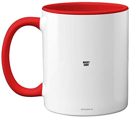 Nosey C**t Mug - Fun Sarcastic Gifts for Work Colleagues, Crude Rude Xmas Gift, Novelty Christmas Mug for Friends, Funny Secret Santa Gifts, 11oz Ceramic Dishwasher Safe Red Coffee Cup