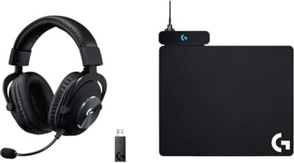 Logitech G PRO X Wireless LIGHTSPEED Gaming Headset, Blue VO!CE Mic Filter Tech & POWERPLAY Wireless Charging Mouse Pad, Cloth and Hard Gaming Mouse Pad Included