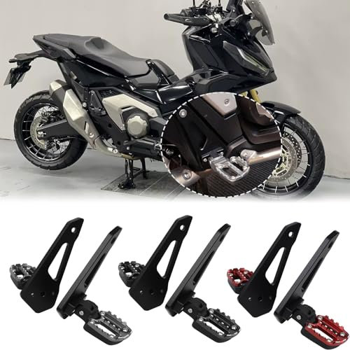 Midimttop repose-pieds pliants de passager en alliage d'aluminium, repose-pieds de pédale arrière compatible with XADV 2021 2022 2023 2024 X-ADV 750 XADV 750 (Noir)