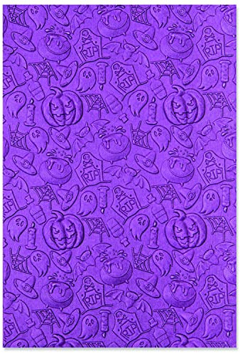 Sizzix D Textured Impressions Cartella per goffratura Halloween Elements di Kath Breen | 665760 | Capitolo 3 2022, Carta, Multicolor, One Size