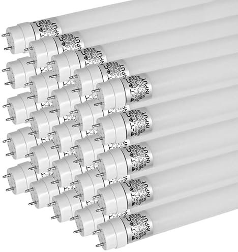 ZONE LED Juego de 25 tubos LED de 60 cm, luz blanca fría (6500 K), 850 lúmenes, T8, G13-9W (equivalente a 18 W), incluye arranque, tubo fluorescente, tubo fluorescente, lámpara de neón, lámpara de