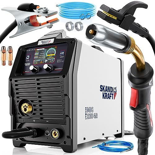 SKANDI KRAFT® iTech MIG 220 4R Soldadora Inventer 3 en 1 TIG LIFT, MMA, MIG/MAG 230V 200A soldador hilo continuo sin gas,maquinas de soldar