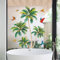 wondever Fenstersticker Pflanzen Tropische Fenster Aufkleber Baum Palme Papagei Fensterbilder Fensteraufkleber Anti-Kollision Doppelseitig Glasaufkleber Glas Deko