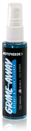 Motoverde Grime Away, Helmet, Visor And Goggle Cleaner, 75ml - Visor and Glasses Cleaner - Use on Cycling Glasses, Motorcycle Helmet, Motocross Goggles - Streak Free, Pocket Sized